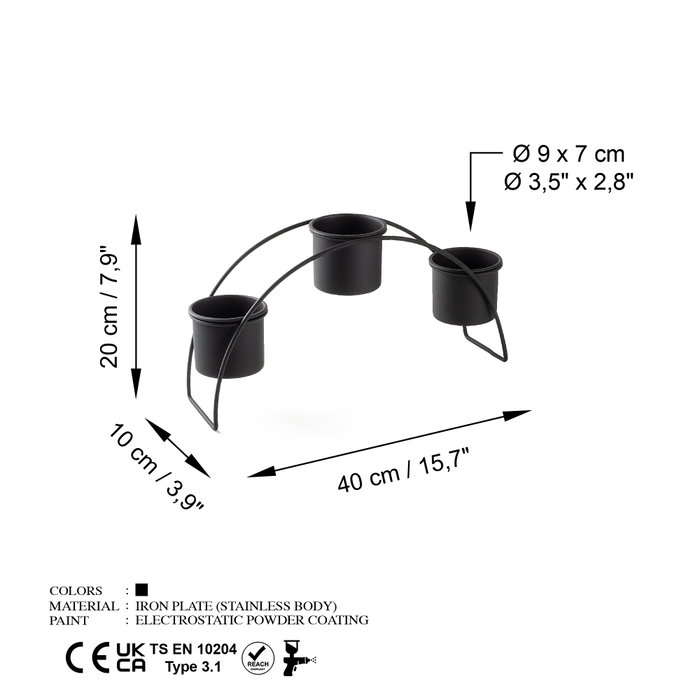 Aberto Design GED-012-A Accesorio Decorativo de Metal Negro